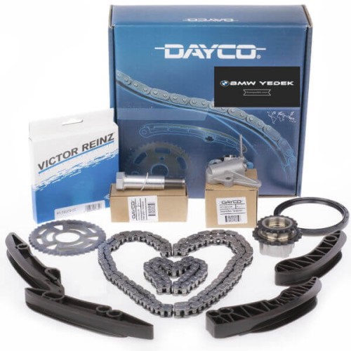 Bmw 5 Series F10 Chassis 520d N47 محرك عمود الحدبات ومجموعة سلسلة مضخة الزيت مجموعة تروس كاملة Dayco