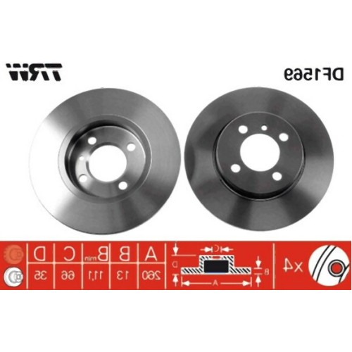 BMW E30 Juego de discos de freno delantero planos 34116752434 TRW