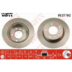 BMW E36 E46 Juego de discos de freno trasero planos 34216864051 TRW