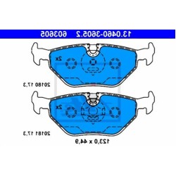 وسادات الفرامل الخلفية BMW E36 E46 E85 E86 34216778168 ATE