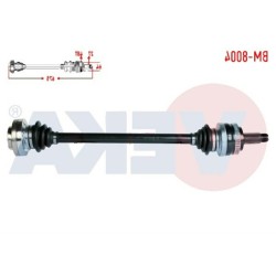 BMW E46 عمود المحور الخلفي الأيمن 33211229588 VEKA