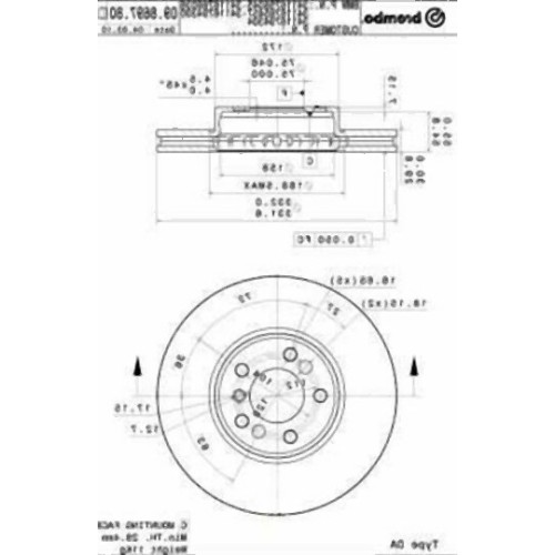 مجموعة أقراص الفرامل الأمامية BMW E53 E83 34116859679 BREMBO