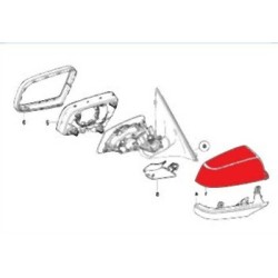 BMW E60 E61 E63 E64 LCI F01 F02 F10 F11 F12 F13 غطاء مرآة علوي يسار 51167187431