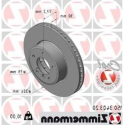 قرص الفرامل الأمامي BMW E60 E61 E63 E64 مع مجموعة الهواء 34116864906 ZIMMERMANN