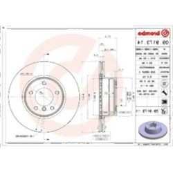 مجموعة أقراص الفرامل الأمامية BMW E60 E61 34116864059 BREMBO