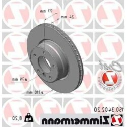 مجموعة أقراص الفرامل الأمامية BMW E60 E61 34116864059 ZIMMERMANN