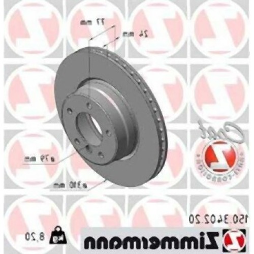 مجموعة أقراص الفرامل الأمامية BMW E60 E61 34116864059 ZIMMERMANN