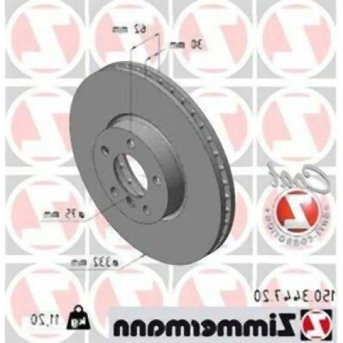 مجموعة أقراص الفرامل الأمامية BMW E70 E71 F15 F16 34116868939 ZIMMERMANN
