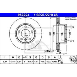 مجموعة أقراص الفرامل الأمامية BMW E81 E87 F20 F21 F22 F23 34116854996 ATE