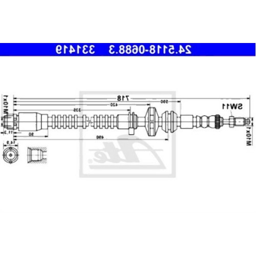 خرطوم الفرامل الأمامية BMW F01 F02 F06 F07 F10 F11 F12 F13 34326775261 ATE