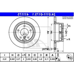 مجموعة أقراص الفرامل الخلفية BMW F20 F21 F22 F23 34216792225 ATE
