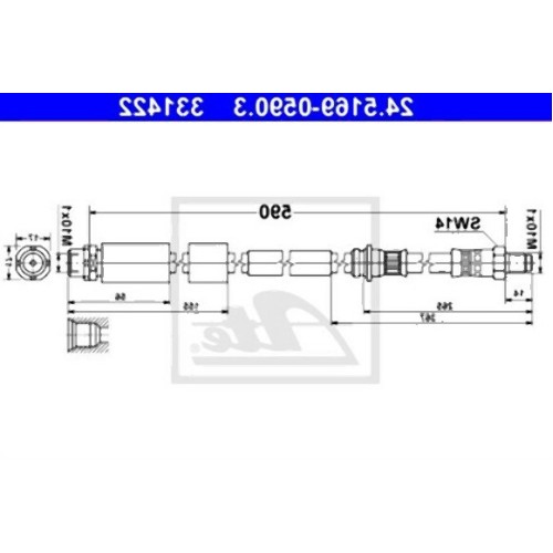 Manguera de freno delantero BMW 34306792254 ATE