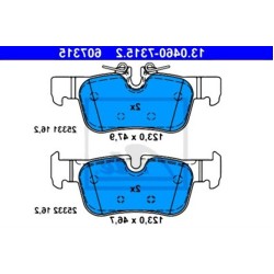 وسادات الفرامل الخلفية BMW MINI F39 F40 F45 F46 F48 F54 F60 34216859917 ATE