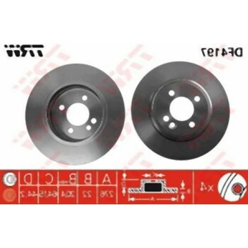 مجموعة أقراص الفرامل الأمامية Mini R50 R52 R53 34111502891 TRW