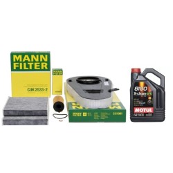 Bmw F10 Case 525dx مجموعة فلاتر الصيانة الدورية Mann Motul 5W30 EFE بدون ديزل