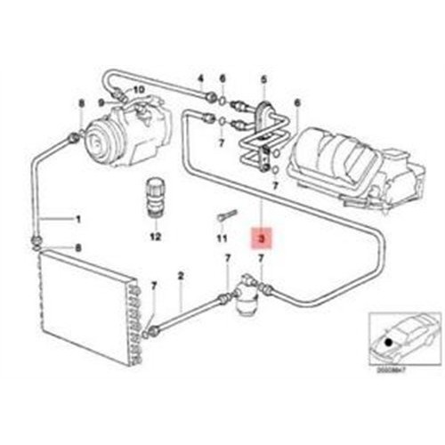 Tubo de aire acondicionado BMW E34 E32 1542018 64538390620