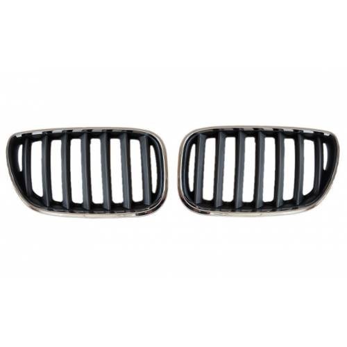 طقم BMW Grille Silver Chrome موديل جديد E53 X5 51137124815 520006101029 51137124818