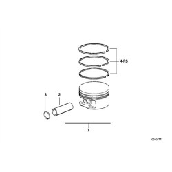 BMW Piston 0.50 بدون Valvetronic توقيت الصمام المتغير E36 E34 0827002 11251722506