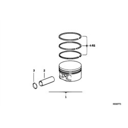 بي ام دبليو المكبس 80mm-0.25 E36 E46 E39 0830401 11251437148