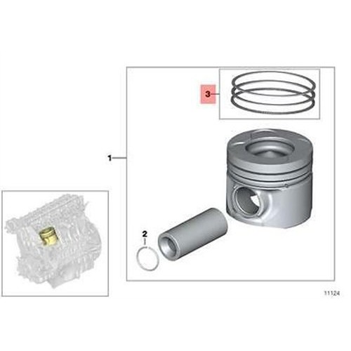 حلقة المكبس BMW M57n2 84*2 5+2+2 0.50 84*2.5+2+2+2mm 0.50 E90 642180700 11257798370